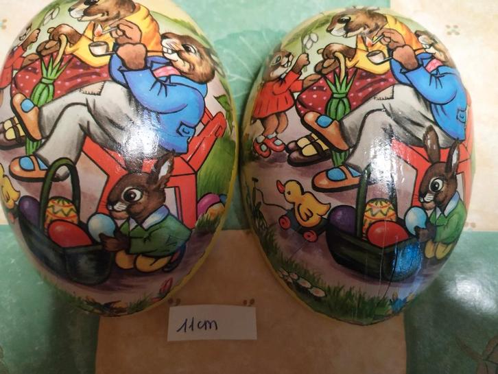 vintage papier marché paaseieren 11/12cm nog 1stuks hiervan, Diversen, Pasen, Ophalen of Verzenden