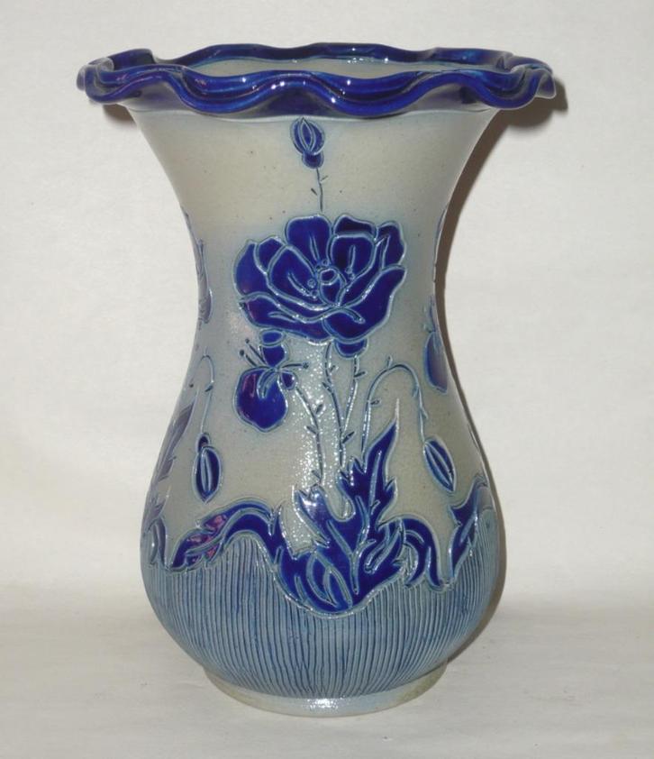 GRÈS DE LA ROCHE VAAS ROZEN J. JACQMARD CA 1955, Antiek en Kunst, Antiek | Keramiek en Aardewerk, Ophalen of Verzenden