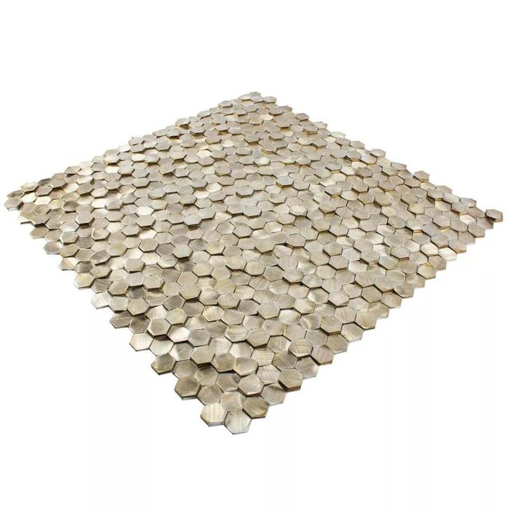 Mozaiëk Colonial Hexagon Gold 10mm op matje 300x300x4-8mm, Doe-het-zelf en Bouw, Tegels, Nieuw, Wandtegels, Overige materialen