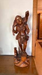 Beeld handgesneden uit beuken/eikenhout, Antiek en Kunst, Kunst | Beelden en Houtsnijwerken, Ophalen