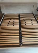 Elias bed 1m60 + lattenbodem, Huis en Inrichting, Ophalen, Beige, Tweepersoons, Zo goed als nieuw
