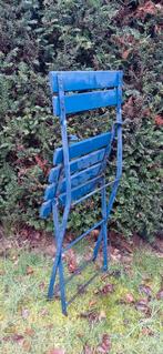 Vintage houten-ijzer originele Franse terrasstoeltjes, Tuin en Terras, Tuinstoelen, Ophalen, Gebruikt, Inklapbaar