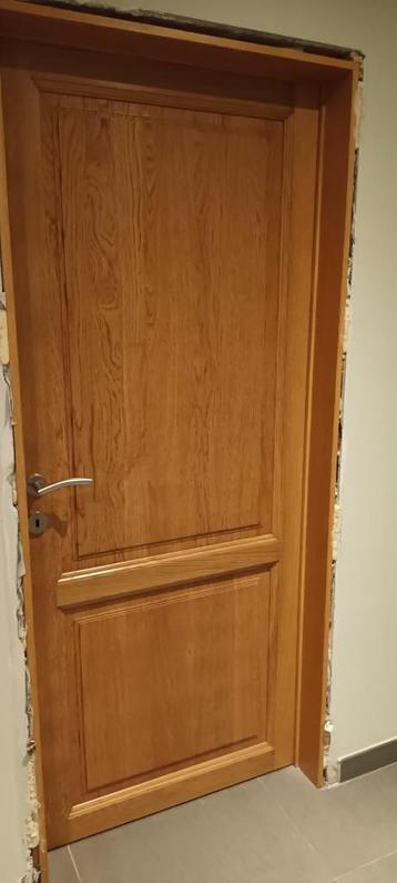 *** Eiken deur met omkasting zonder deurlijsten /deurklink**, Porte intérieure, Enlèvement, Bois, 200 à 215 cm