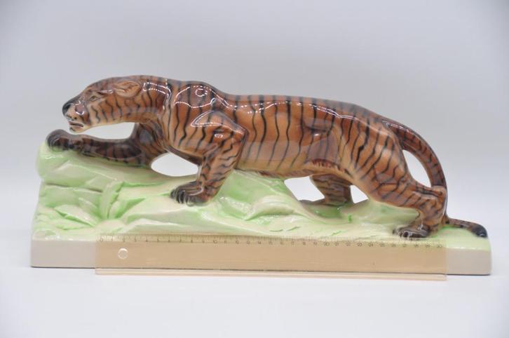 art deco - tijger, Antiek en Kunst, Antiek | Keramiek en Aardewerk, Ophalen of Verzenden