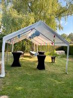 Location tonnelle 8x4M + éclairage + chauffage + chaises, Tuin en Terras, Ophalen, Zo goed als nieuw, Partytent, Opvouwbaar