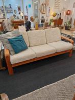 Vintage bank driezits Deens jaren 70 teak, Ophalen, Gebruikt, Vintage, Driepersoons