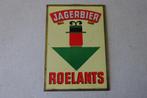 Originele metalen plaat van Jagerbier Roelants uit 1950, Ophalen, Gebruikt, Reclamebord
