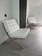 Barcelona chair wit leer 2 stuks, Huis en Inrichting, Ophalen, Zo goed als nieuw, Leer