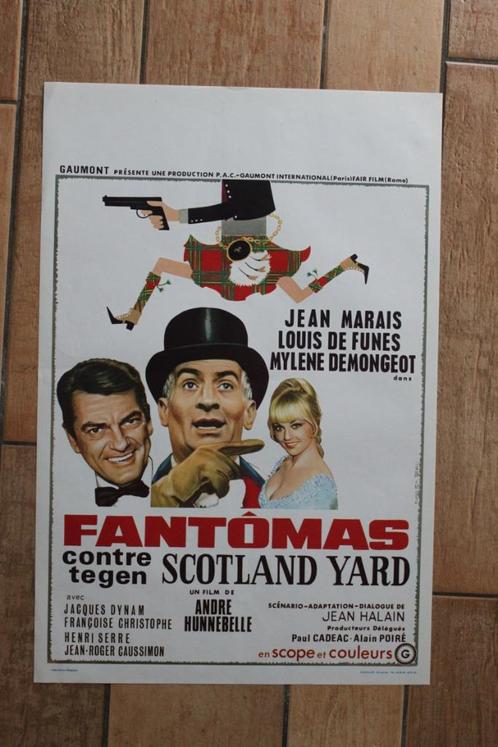 filmaffiche Louis De Funes Fantomas Scotland yard filmposter, Verzamelen, Posters, Zo goed als nieuw, Film en Tv, A1 t/m A3, Rechthoekig Staand