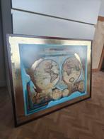 Vintage Wereldkaart ingekaderd, Ophalen, Wereld