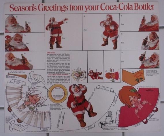 Oude Coca Cola Kerst bouw- knutselplaat 3 kersth 11 jaren 70, Collections, Marques & Objets publicitaires, Neuf, Enlèvement ou Envoi