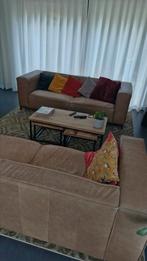sofa mocca lederen, Huis en Inrichting, Zetels | Zetels, Ophalen, Gebruikt, Driepersoons, Rechte bank