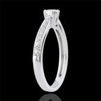 18K witgouden ring met in totaal 0,44 Karaat diamanten, Bijoux, Sacs & Beauté, Bagues, Avec pierre précieuse, Or, Femme, Plus petit que 17