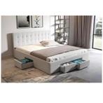 Tweepersoonsbed, Huis en Inrichting, Ophalen, Wit, Tweepersoons, Zo goed als nieuw