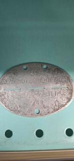 ALLEMAGNE Plaque identité Politzei Ww2, Collections, Enlèvement ou Envoi, Armée de terre, Emblème ou Badge