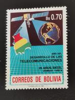 Bolivia 1990 - satelliet - landkaart met vlag, aarde, Postzegels en Munten, Ophalen of Verzenden, Gestempeld, Zuid-Amerika