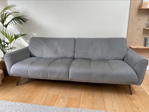 Natuzzi Editions salon: 3-zit + 2-zit + 1-zit, Huis en Inrichting, Zetels | Zetels, Gebruikt, Rechte bank, Hout, Stof, Ophalen