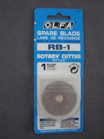 Olfa spare blade RB-1 pour rotary cutter RTY-2 et 45-C, Hobby & Loisirs créatifs, Pièce ou Accessoires, Enlèvement ou Envoi, Neuf
