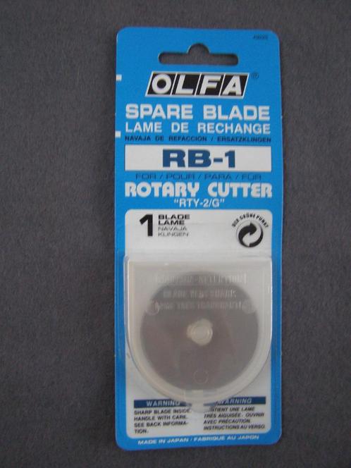 Olfa spare blade RB-1 pour rotary cutter RTY-2 et 45-C, Hobby & Loisirs créatifs, Broderie & Machines à broder, Neuf, Pièce ou Accessoires