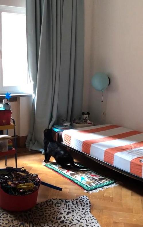 Dico 1-persoonsbed jaren ‘60 vintage teak hout zwart metaal, Huis en Inrichting, Slaapkamer | Bedden, Gebruikt, Eenpersoons, Overige maten