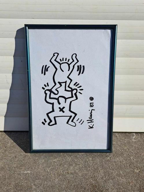 dessin signe keith haring, Antiek en Kunst, Kunst | Tekeningen en Fotografie, Ophalen of Verzenden
