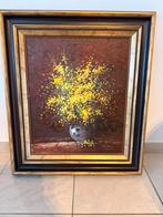 Mooi groot olieverfschilderij met bloemen in luxe kader, Antiek en Kunst, Ophalen