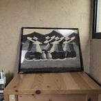 Vintage wollen wanddecoratie in kader, Ophalen of Verzenden