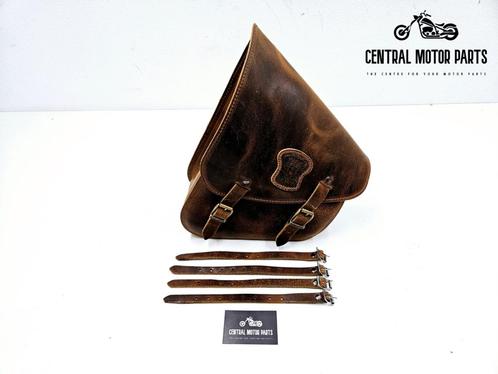 Swingarm tas Bruin met messing gespen voor Softail, Motoren, Onderdelen | Harley-Davidson, Nieuw, Ophalen of Verzenden