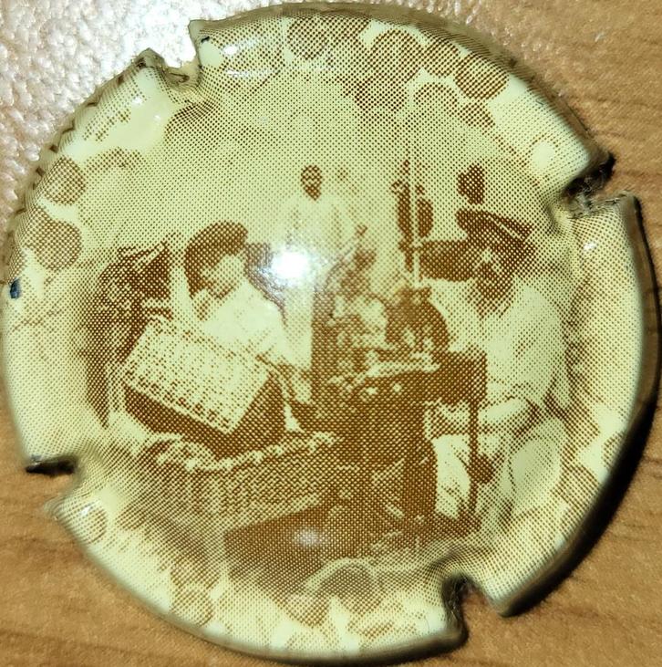 Capsule Champagne de VIGNERONS crème & brun nr.703c, Verzamelen, Wijnen, Nieuw, Champagne, Frankrijk, Ophalen of Verzenden