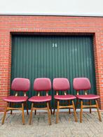 Vintage stoelen, Vier, Leer, Vintage, Ophalen of Verzenden