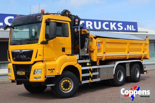 MAN TGS 33.420 2 Zijdige kipper + kraan 6x6 Stuur as, Auto's, Vrachtwagens, Bedrijf, ABS, Airconditioning, Cruise Control, MAN