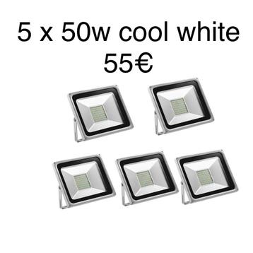 5 stuks 50w led stralers nieuw! beschikbaar voor biedingen