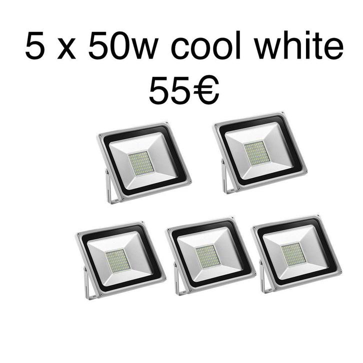 5 stuks 50w led stralers nieuw!, Tuin en Terras, Buitenverlichting, Nieuw, Wandlamp, Aluminium, 50 tot 250 watt, Netvoeding, Waterbestendig