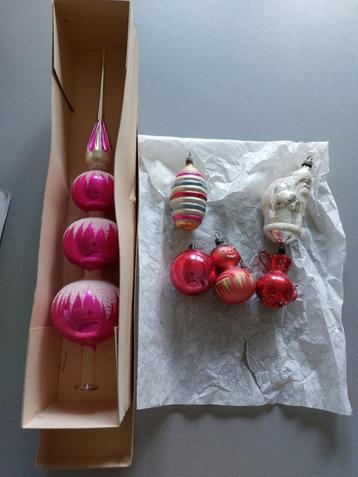 vintage kerstversiering grote piek, ajeko bal, kerstman, e.a beschikbaar voor biedingen