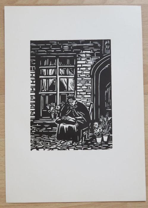 Houtsnede van Frans Masereel: BRUGGE - de kantkloster, Antiek en Kunst, Kunst | Etsen en Gravures, Verzenden