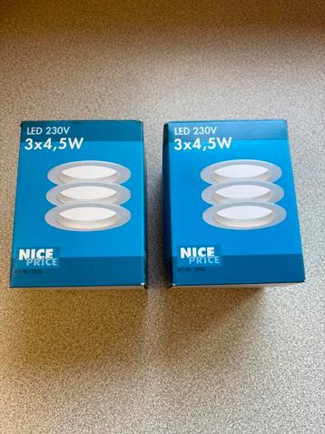 Inbouwspots LED 6 stuks 4,5W warm white beschikbaar voor biedingen