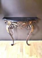 ✔️Louis XV console van smeedijzer en marmer, Verzenden
