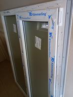 PVC raam B112 x H138 matglas voor badkamer met vliegenraam, Ophalen, Gevelraam of Ruit, 80 tot 120 cm, 120 tot 160 cm