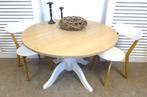 Mooie witte ronde landelijke eettafel, Huis en Inrichting, Ophalen, Rond, Wit landelijk, Zo goed als nieuw