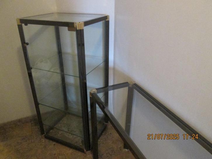 Vintage etalagekastje, spiegel en haltafel, Huis en Inrichting, Woonaccessoires | Spiegels, Gebruikt, Ophalen