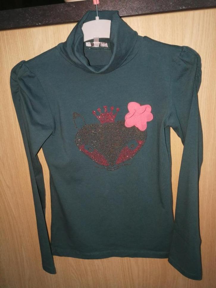 Groene coltrui - Here & There (Smart & Pretty) - maat 140, Kinderen en Baby's, Kinderkleding | Maat 140, Zo goed als nieuw, Meisje