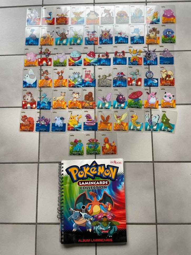 Boek+ 63 Pokémon Lamincards-kaarten, Hobby en Vrije tijd, Verzamelkaartspellen | Pokémon, Gebruikt, Ophalen of Verzenden