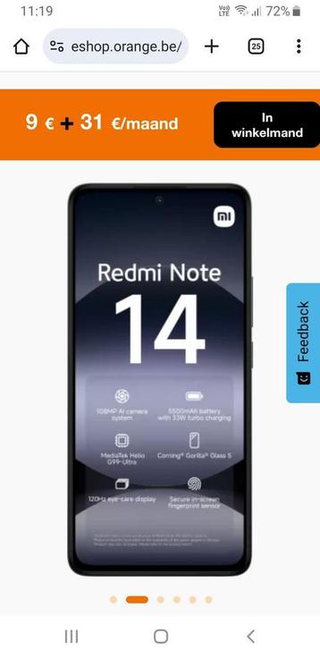 Xiaomi Redmi Note 14 nieuw beschikbaar voor biedingen