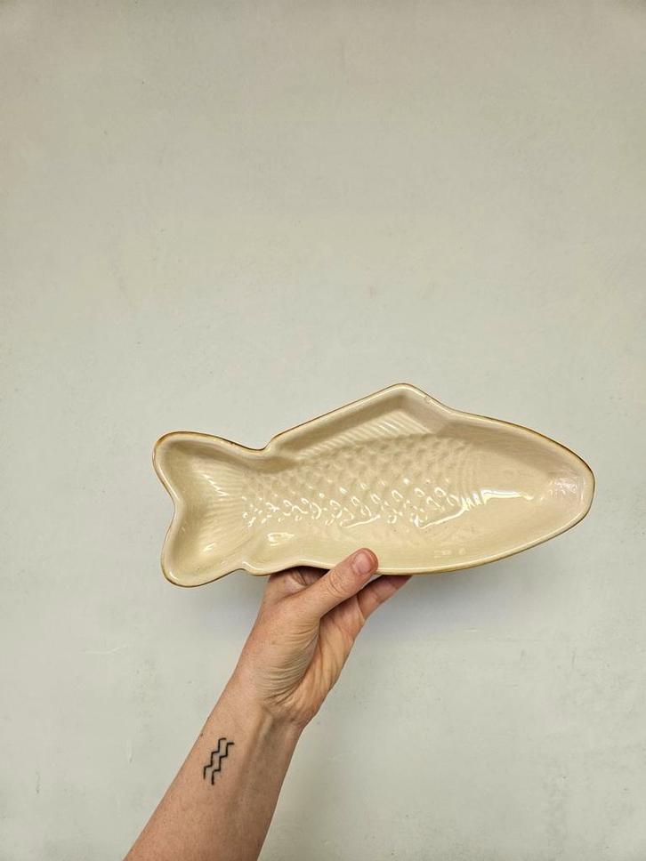 Antieke vis puddingvorm, Huis en Inrichting, Keuken | Servies, Gebruikt, Schaal of Schalen, Keramiek, Ophalen of Verzenden