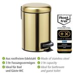 Poubelle à pédale Wenko Leman doré mat 3 litres LIVRAISON GR, Maison & Meubles, Neuf, À pédale, Moins de 10 litres, Moins de 50 cm