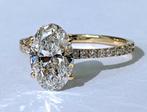 Bague - 18 carats Or jaune - 2.29ct. Diamant (labo) E -VVS2, Bijoux, Sacs & Beauté, Enlèvement ou Envoi, Femme ou Homme, Or, Comme neuf