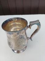 beker zilver met gravures bloemmotief, Antiek en Kunst, Ophalen, Zilver
