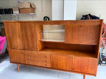 Vintage high board teak fineer, Ophalen, Gebruikt