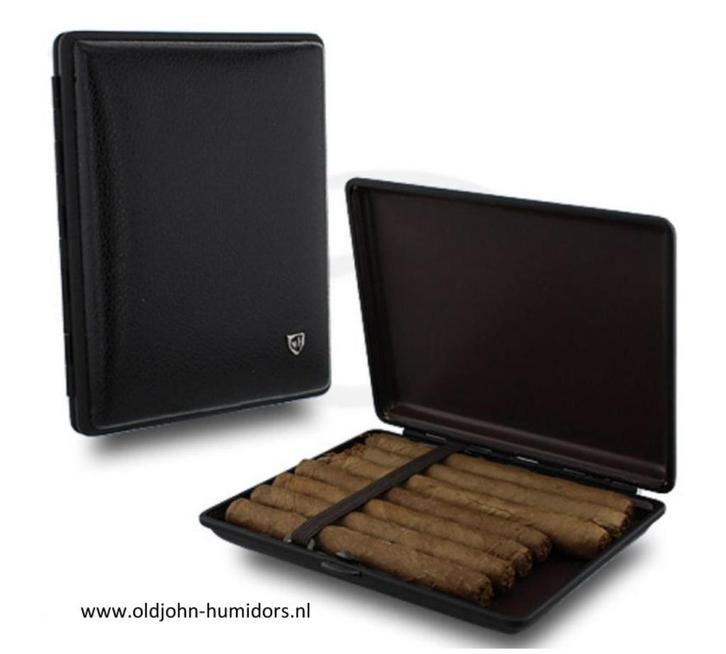 SIGARENKOKER NIKKEL MET LEER 7x W.Havanna -Senoritas   sk205, Collections, Articles de fumeurs, Briquets & Boîtes d'allumettes