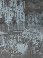 GEO LANGIE - gesigneerde ets getiteld De Antiekmarkt, Ophalen